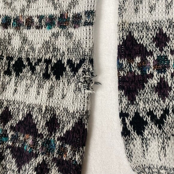 Vintage Method 90s Fair Isle Knit Grey Blue Sweater Large - Picture 7 of 7